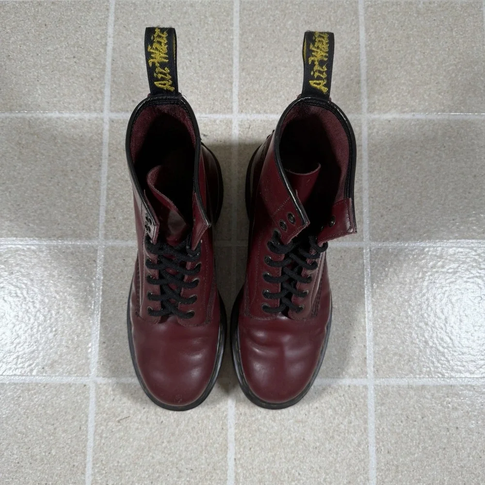 Dr. Martens 1460 Cherry Red Smooth Leather Boots Men's US 9